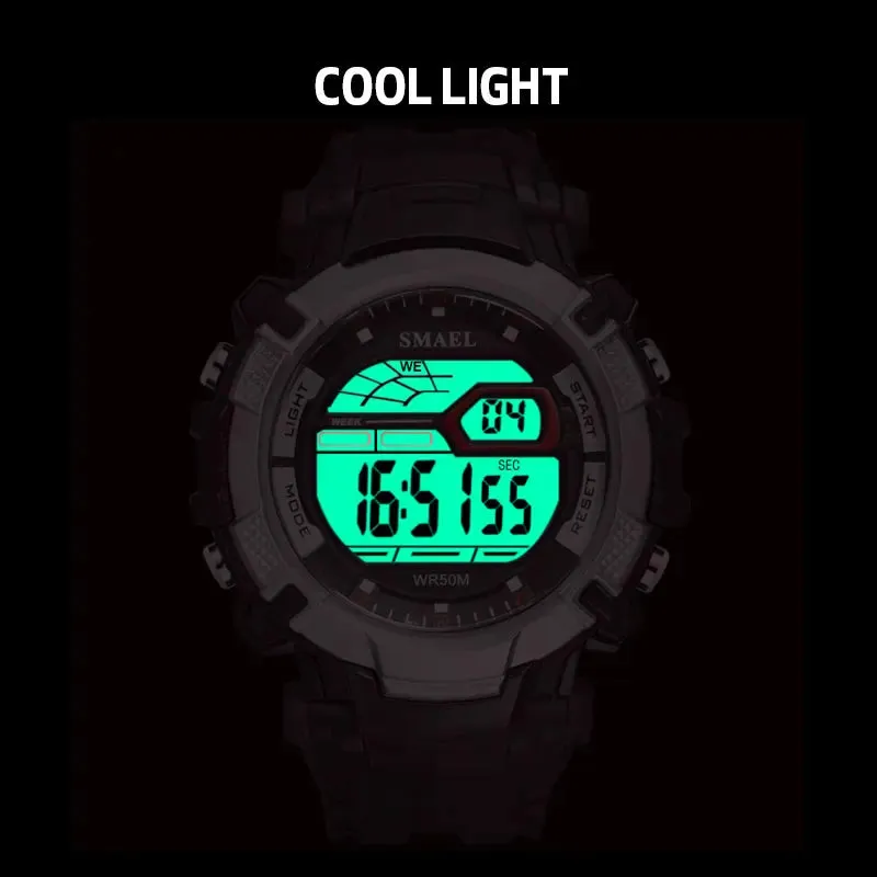 Mens Led Watches SMAEL Digital Clock Alarm Waterproof Led Sport Male Clock Wristwatches 1620 Top Brand Luxury Sports Watches Men