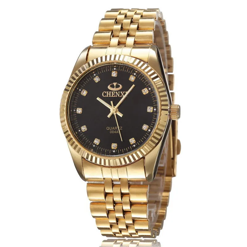 New CHENXI Gold fashion watches solid stainless steel bracelet brand men's watch clothing Waterproof sports Wristwatches