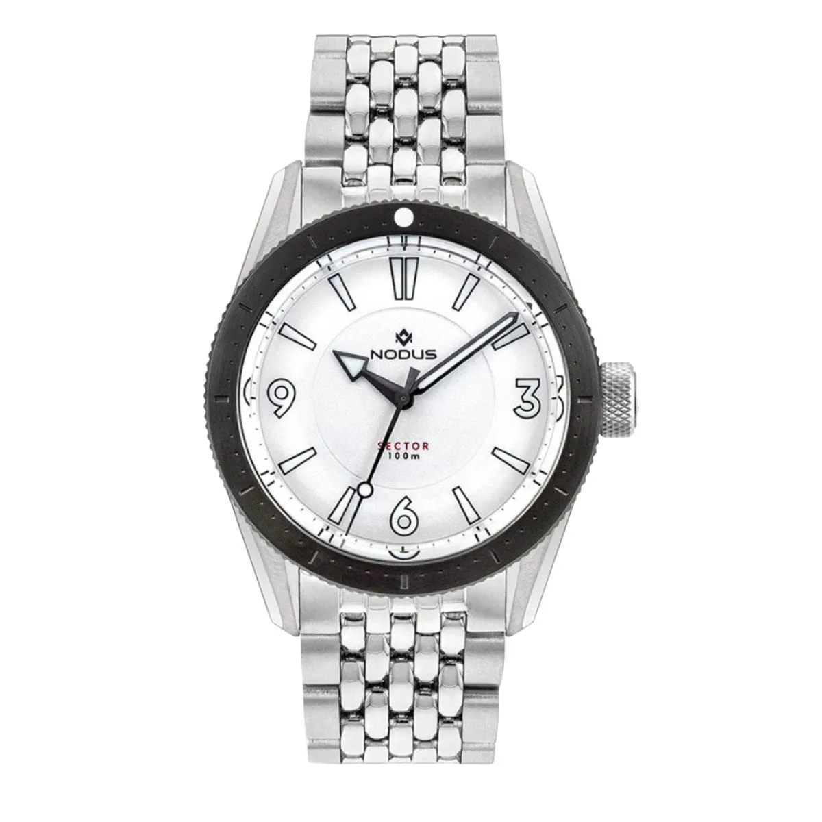 Nodus Sector Dive Automatic Watch - Pearl Dial - DLC Bezel