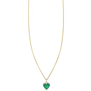 Opal Inlaid Large Heart Necklace