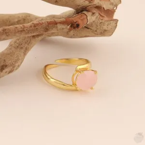 Pink Chalcedony Adjustable Ring