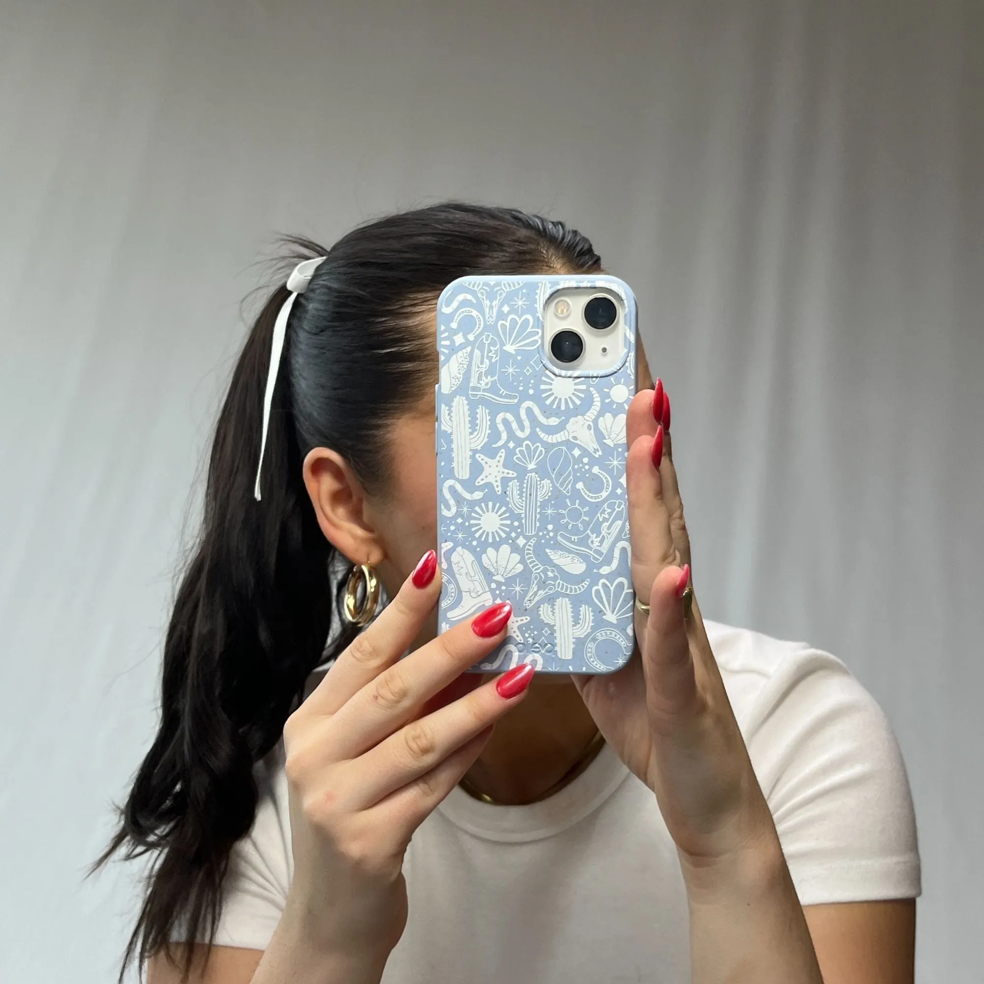 Powder Blue Coastal Rodeo iPhone 13 Mini Case