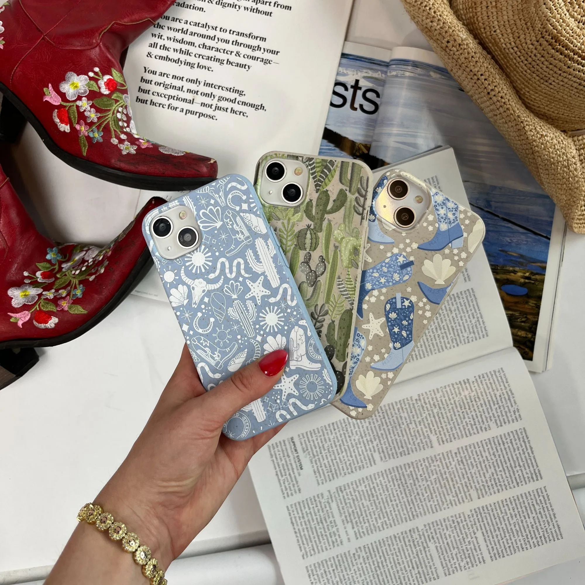 Powder Blue Coastal Rodeo iPhone 13 Mini Case