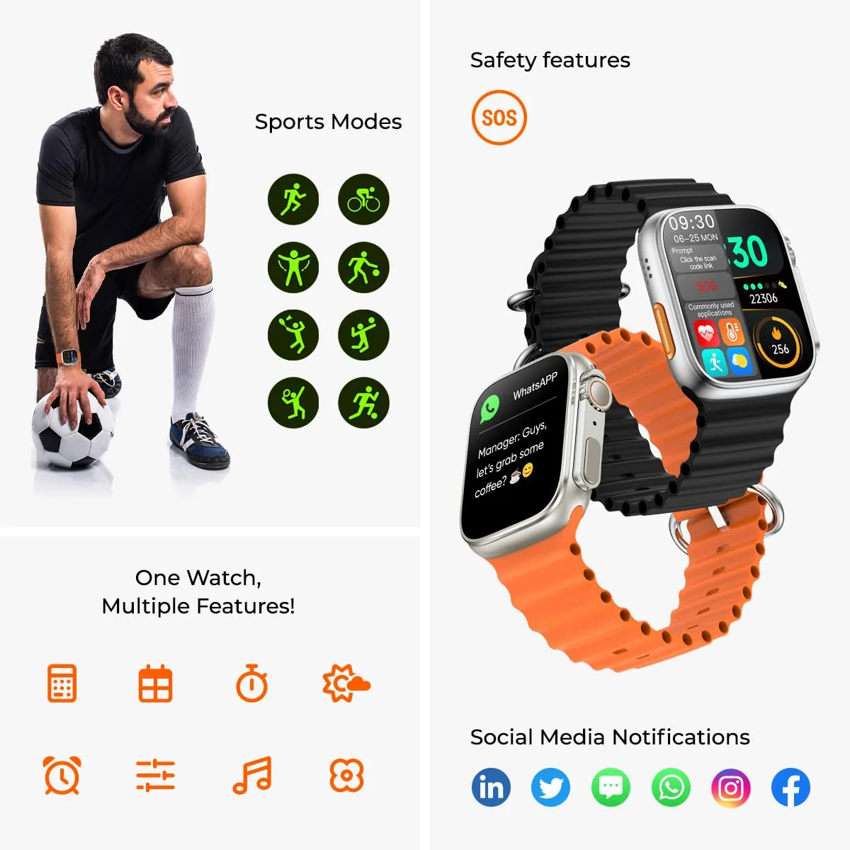 pTron Newly Launched Reflect Pro Smartwatch, Bluetooth Calling, 1.85" Full Touch Display, 600 NITS, Digital Crown, Metal Frame, 100  Watch Faces, HR, SpO2, Voice Assist, 5 Days Battery Life (Gold)