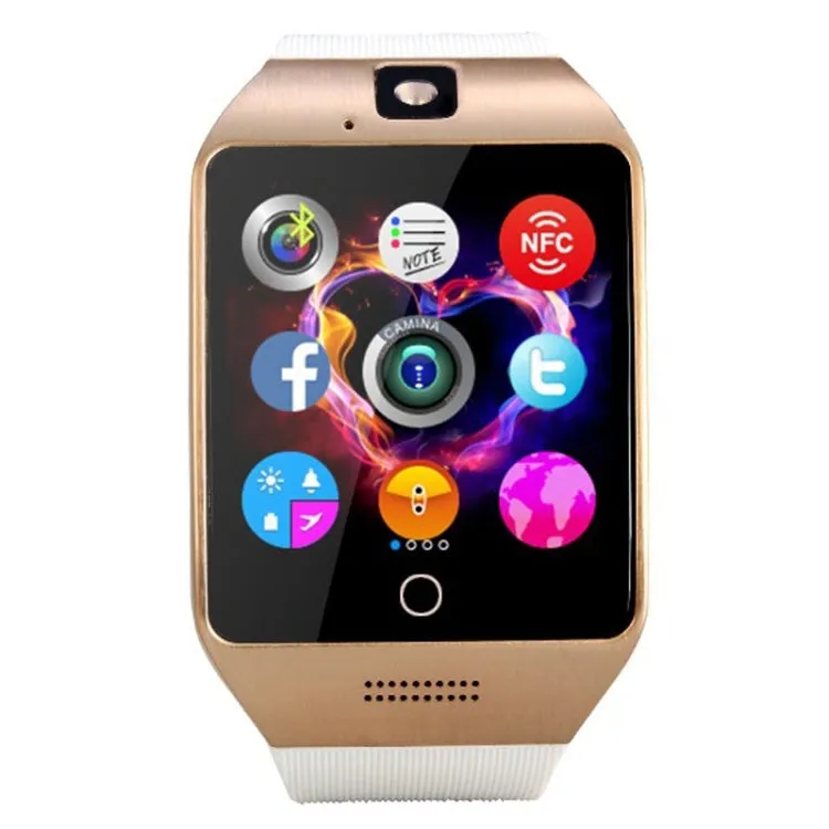 Q18S 1.54 inch IPS Screen MTK6260A Bluetooth 3.0 Smart Watch Phone, Pedometer / Sedentary Reminder / Sleeping Monitor  / Anti-Loss / Remote Camera / GSM / 0.3M Camera (White   Gold)