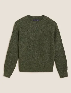 Ribbed Crew Neck Relaxed Jumper