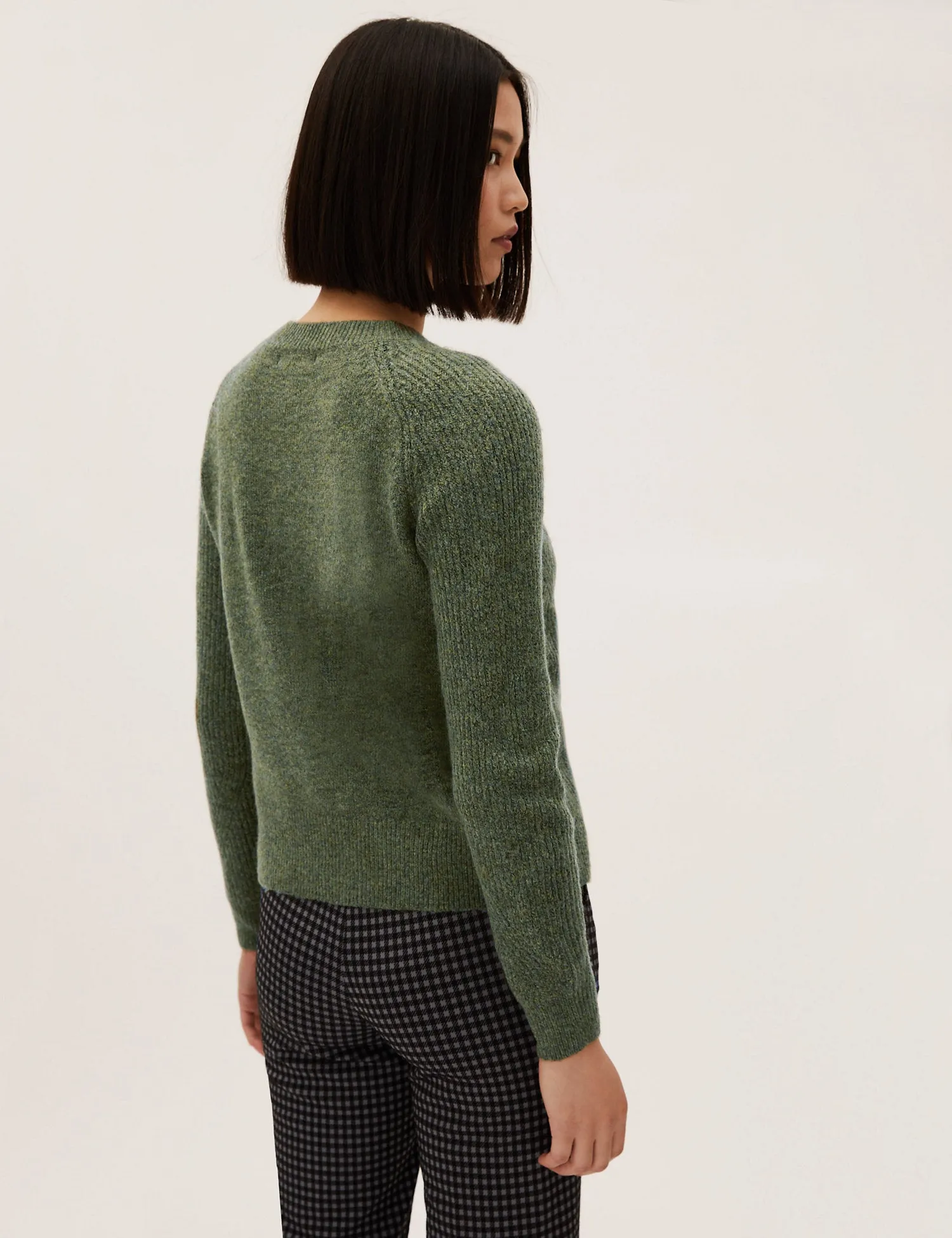 Ribbed Crew Neck Relaxed Jumper