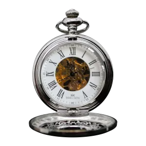 Signature Silver Mechanical Demi Pocket Watch