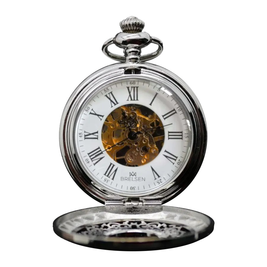 Signature Silver Mechanical Demi Pocket Watch