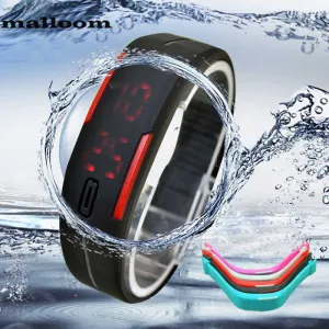 Silicone Bangle Digital LED Men Watches Jelly Waterproof Bracelet