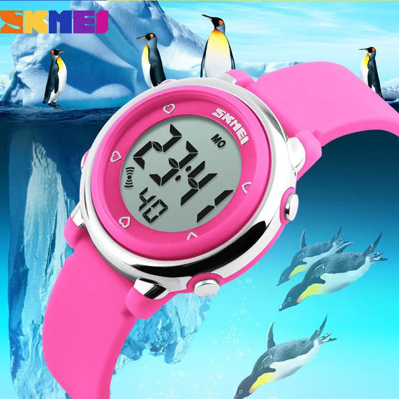 SKMEI Children watch LED Digital Sports Relojes Mujer Boys girls fashion Kids Cartoon Jelly Waterproof Relogio Feminino