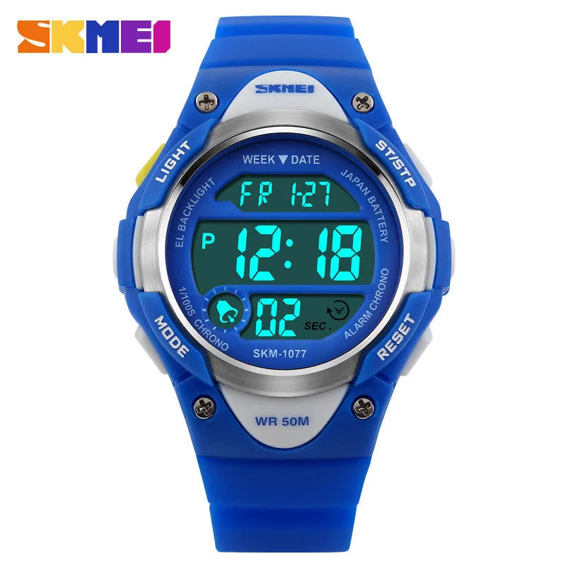 SKMEI Children Watches Cute Kids Watches Sports Cartoon Watch for Girls boys Rubber Children's Digital LED Wristwatches