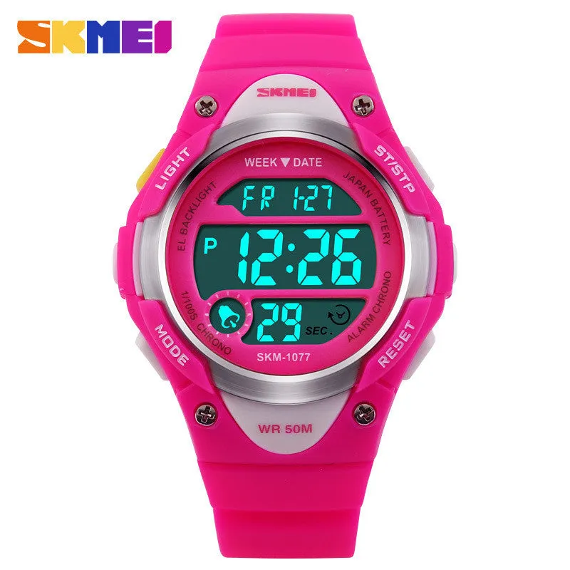 SKMEI Children Watches Cute Kids Watches Sports Cartoon Watch for Girls boys Rubber Children's Digital LED Wristwatches