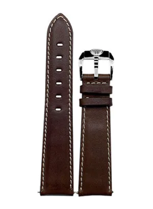 Stitched Leather Brown Strap - 22mm