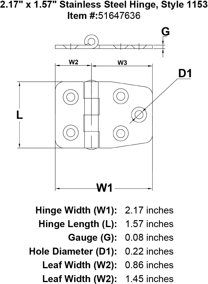 Style 1153 Hinge