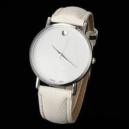 Swiss Leather Watch in White