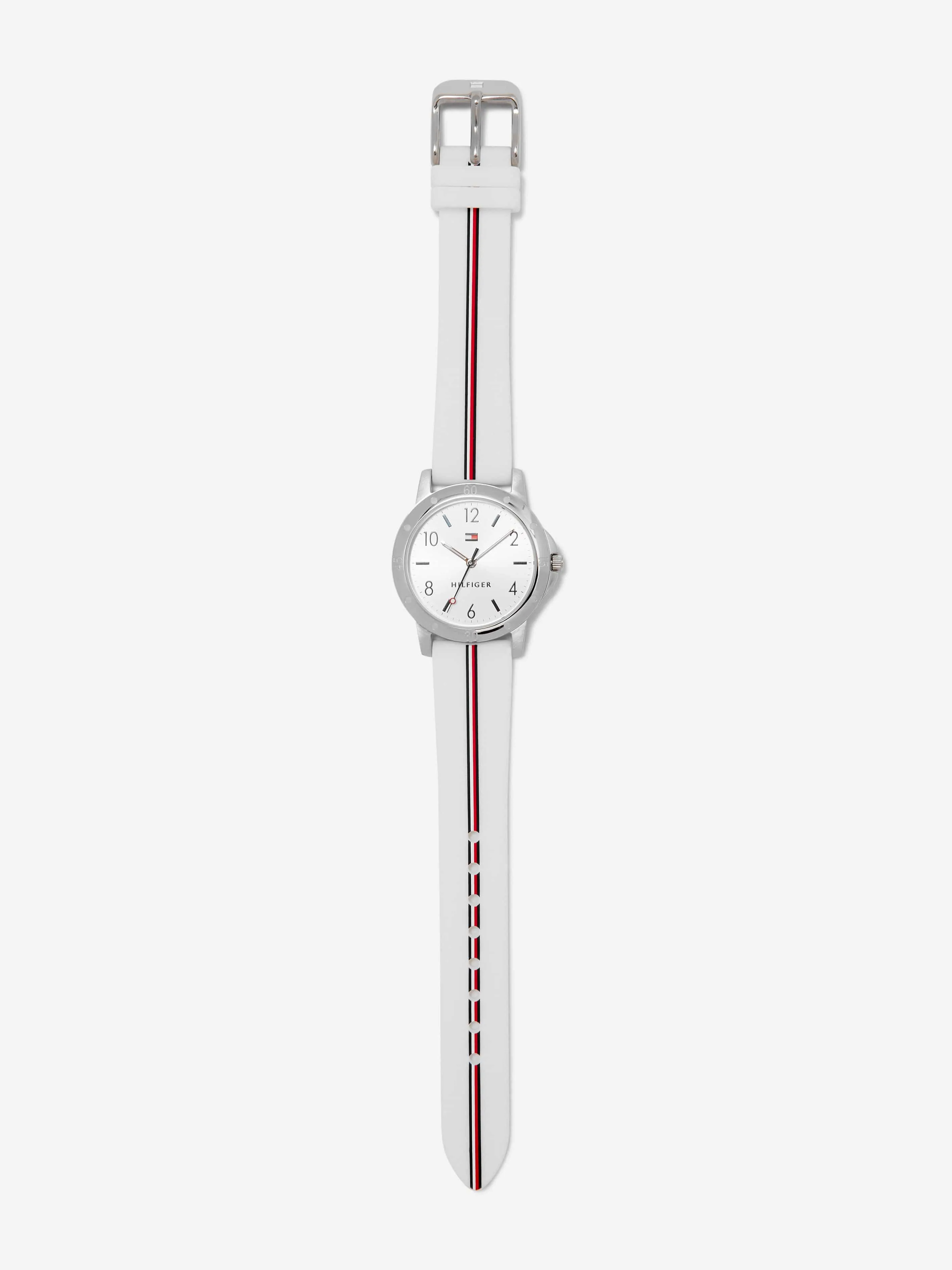 Tommy Hilfiger Girls Logo Strap Watch in White 32mm (One Size)