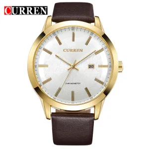 Top Luxury Brand CURREN Original Watches Men Sports Quartz Wrist Watch Black Leather Strap Military Waterproof Men Casual Watch