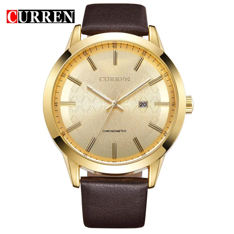 Top Luxury Brand CURREN Original Watches Men Sports Quartz Wrist Watch Black Leather Strap Military Waterproof Men Casual Watch