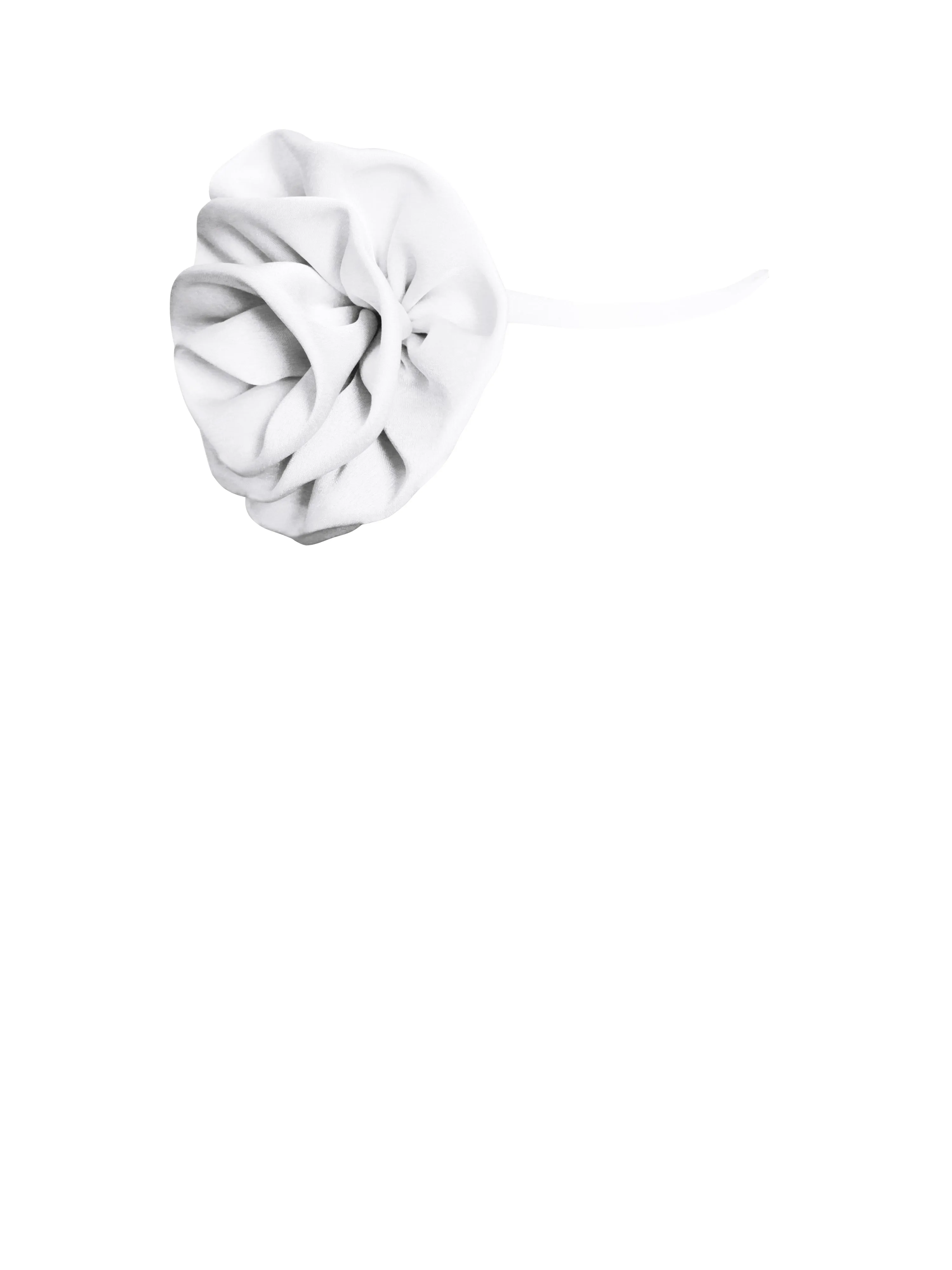 Vida White Satin Charming Rose Flower Choker