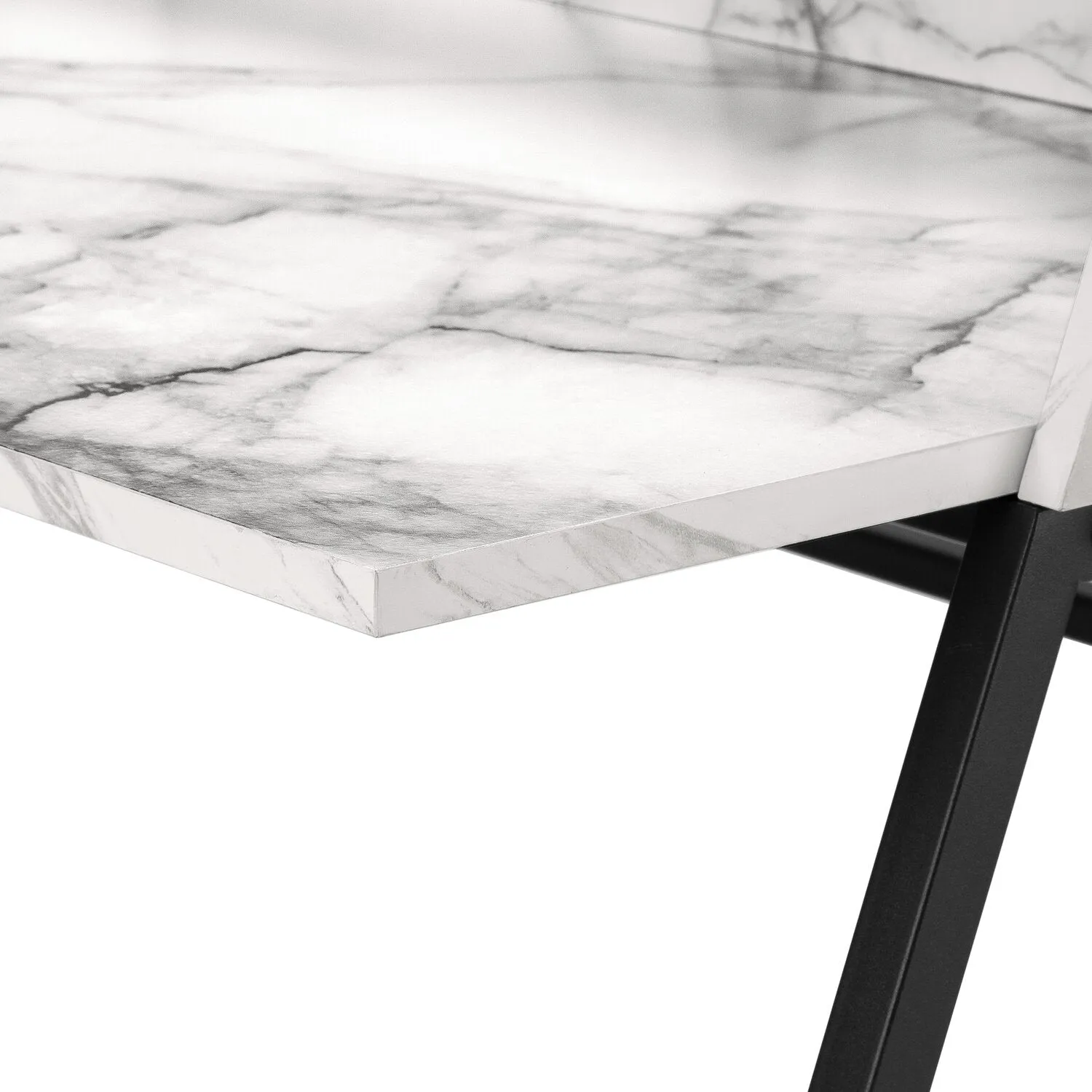 Vilas Desk - White Marble-Look