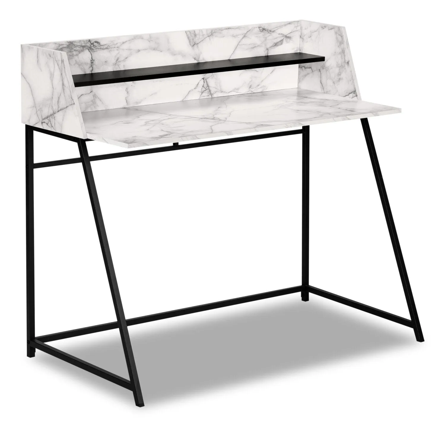 Vilas Desk - White Marble-Look