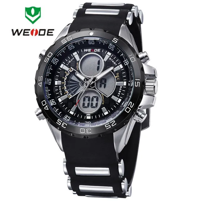 WEIDE Brand Luxury Sports Watches Men Quartz Digital Military Watch Multifunction LCD Display Outdoor Sports Dress Wristwatches