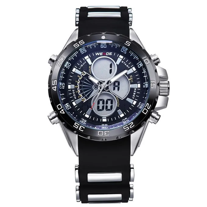 WEIDE Brand Luxury Sports Watches Men Quartz Digital Military Watch Multifunction LCD Display Outdoor Sports Dress Wristwatches