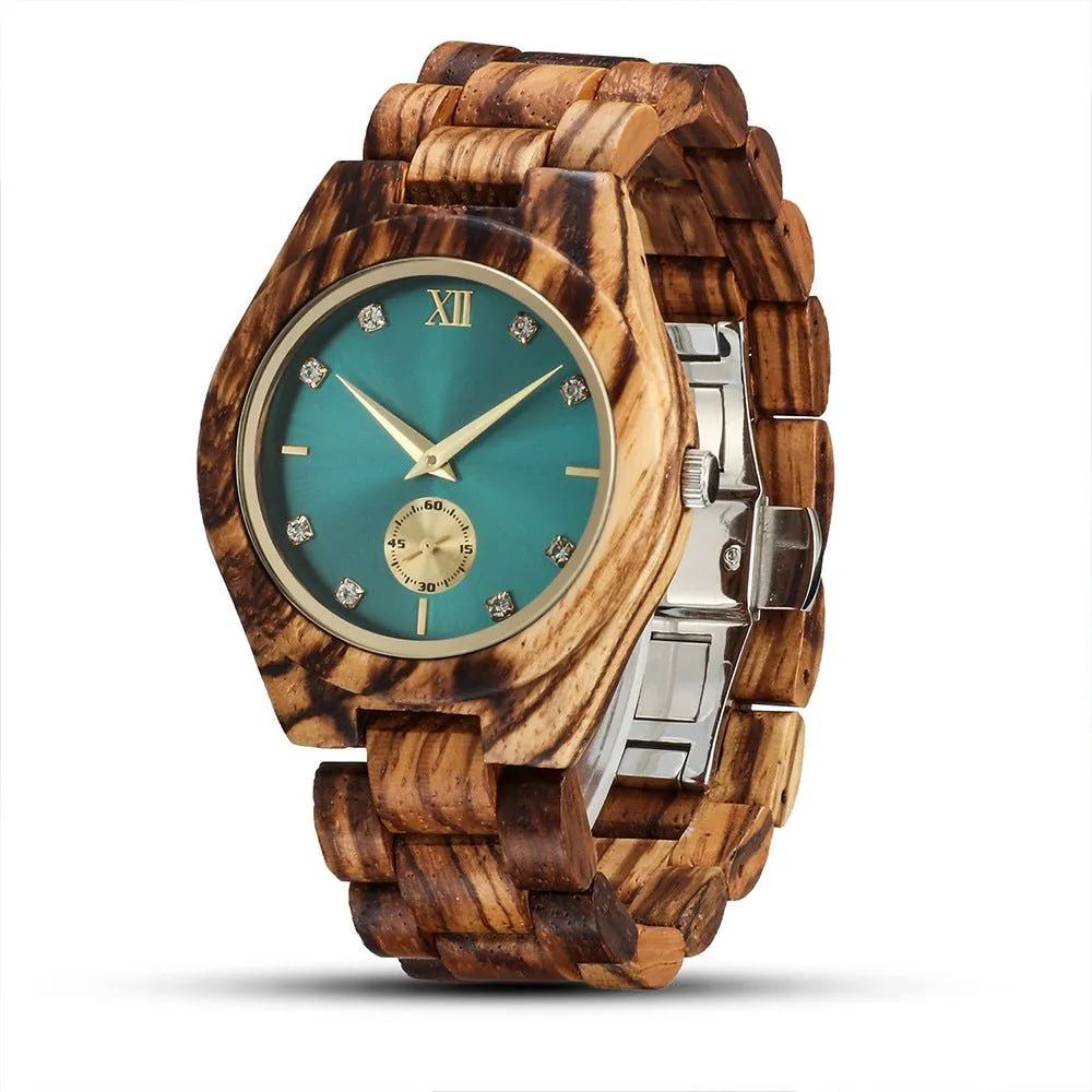 Women's Elegant Quartz Wood Watch