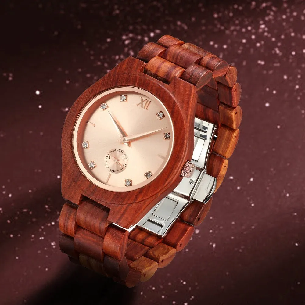 Women's Elegant Quartz Wood Watch