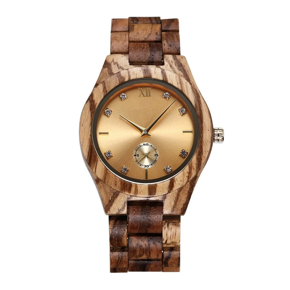 Women's Elegant Quartz Wood Watch