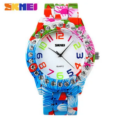 Women's Watches Luxury Brand Casual Quartz Watch Women Dress Wristwatch Female Flower Alloy Case