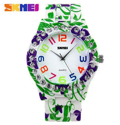 Women's Watches Luxury Brand Casual Quartz Watch Women Dress Wristwatch Female Flower Alloy Case