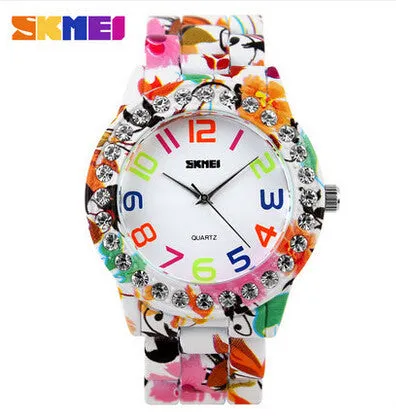 Women's Watches Luxury Brand Casual Quartz Watch Women Dress Wristwatch Female Flower Alloy Case