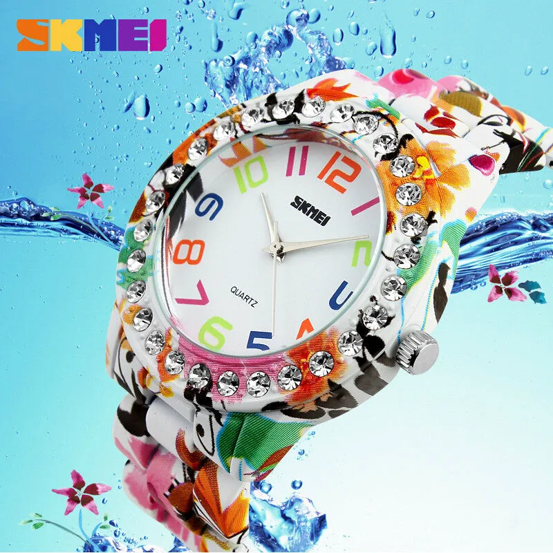 Women's Watches Luxury Brand Casual Quartz Watch Women Dress Wristwatch Female Flower Alloy Case