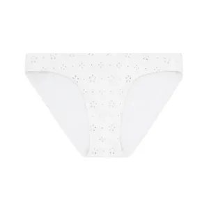 women's white eyelet bikini bottom