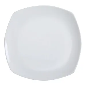 Yanco FU-312 Fuji 12" Square Flat Plate in Bone White Porcelain, Pack of 12