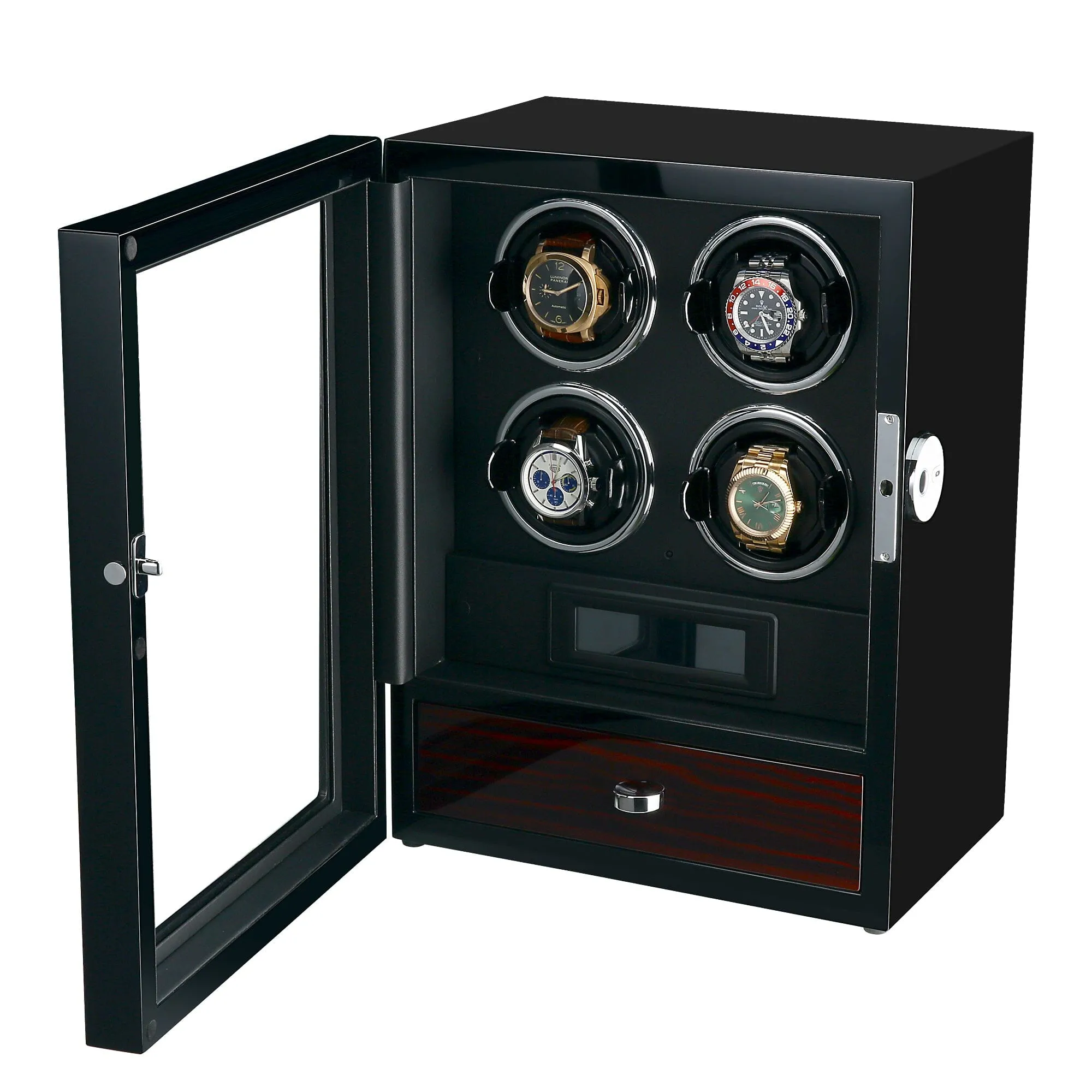 Yarra Quad Watch Winder for 4   Drawer with Fingerprint Lock