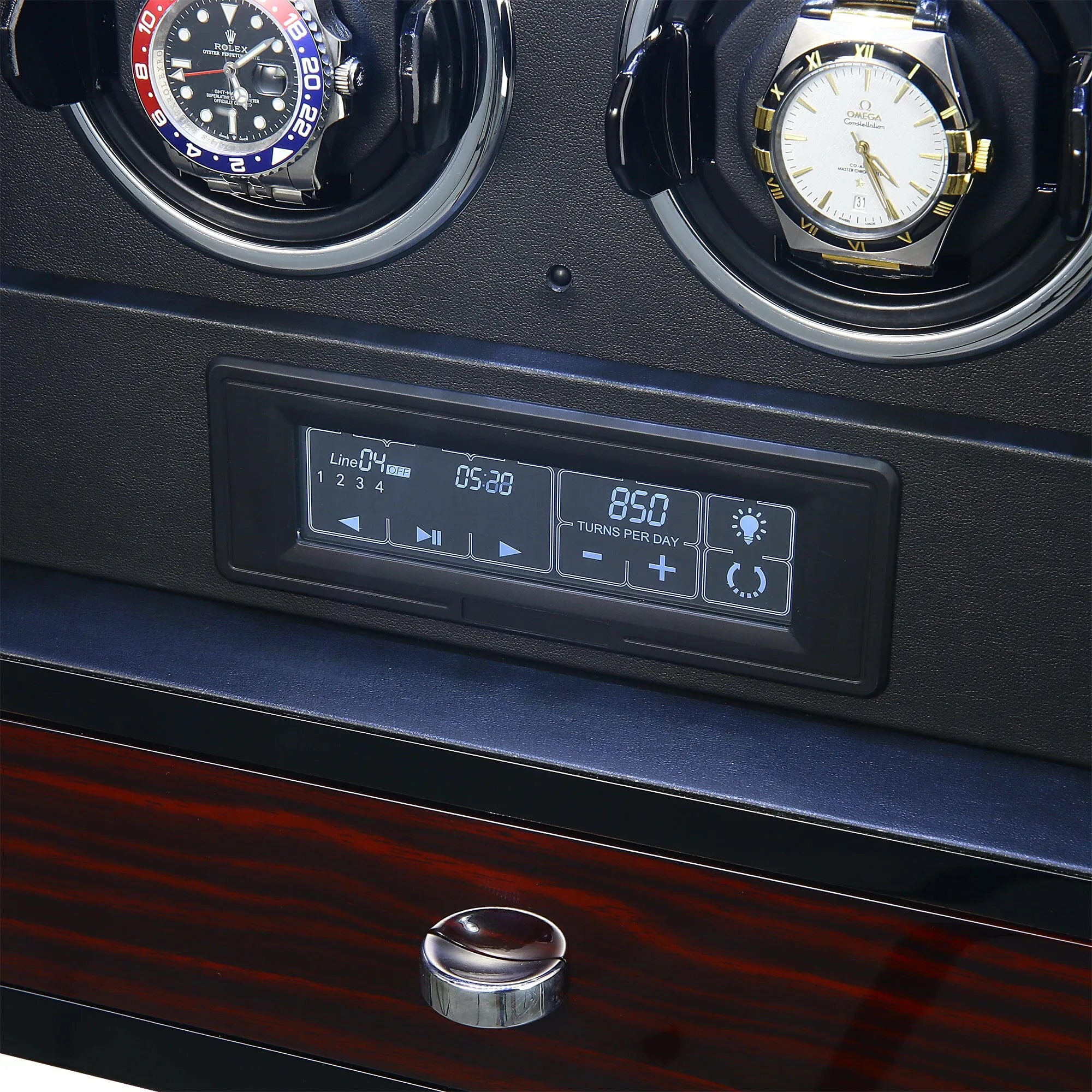 Yarra Quad Watch Winder for 4   Drawer with Fingerprint Lock