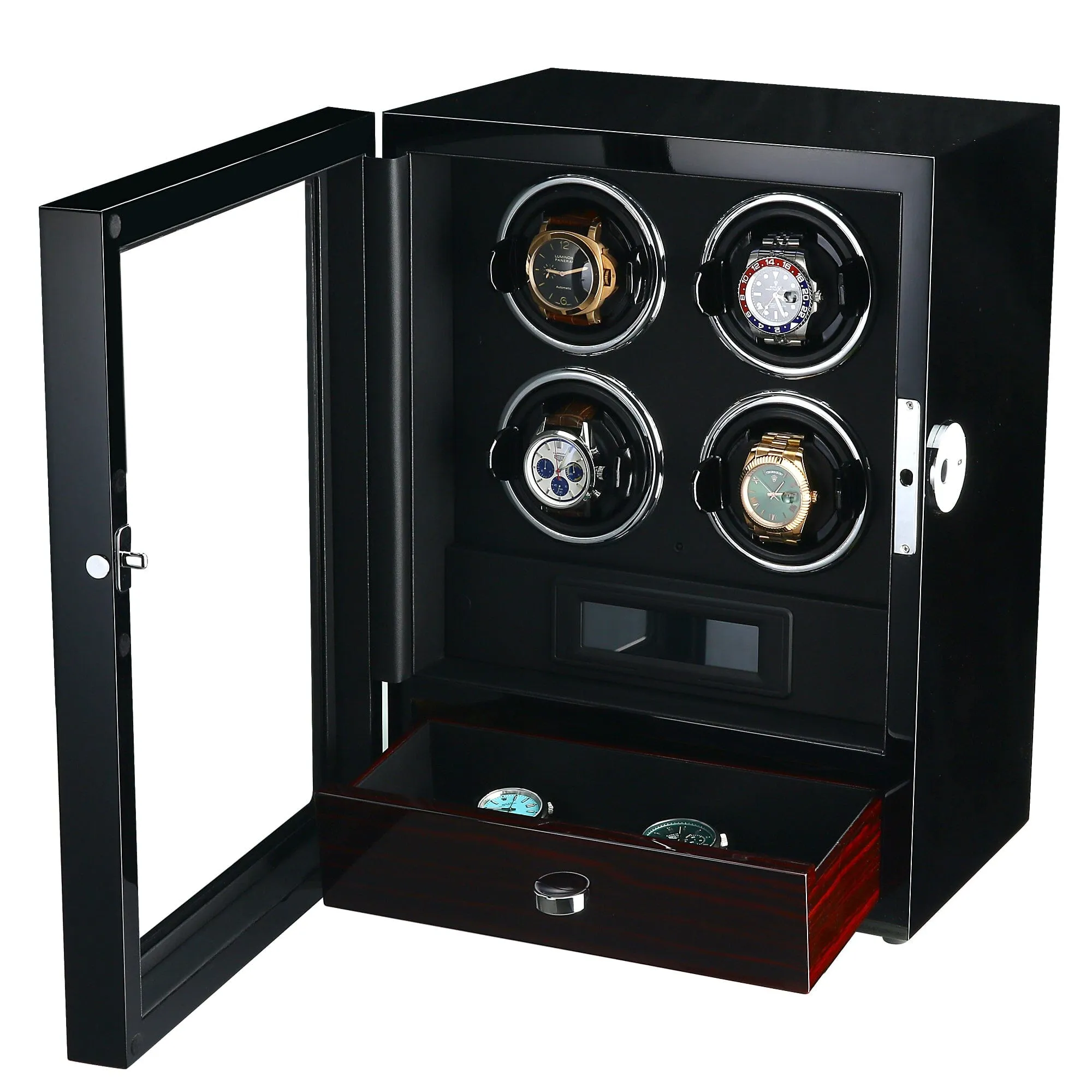 Yarra Quad Watch Winder for 4   Drawer with Fingerprint Lock